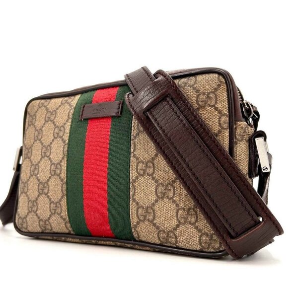 Gucci Handbags - Authentic Gucci GG Supreme Sherry Ophidia Crossbody Web Canvas Messenger Bag Tan